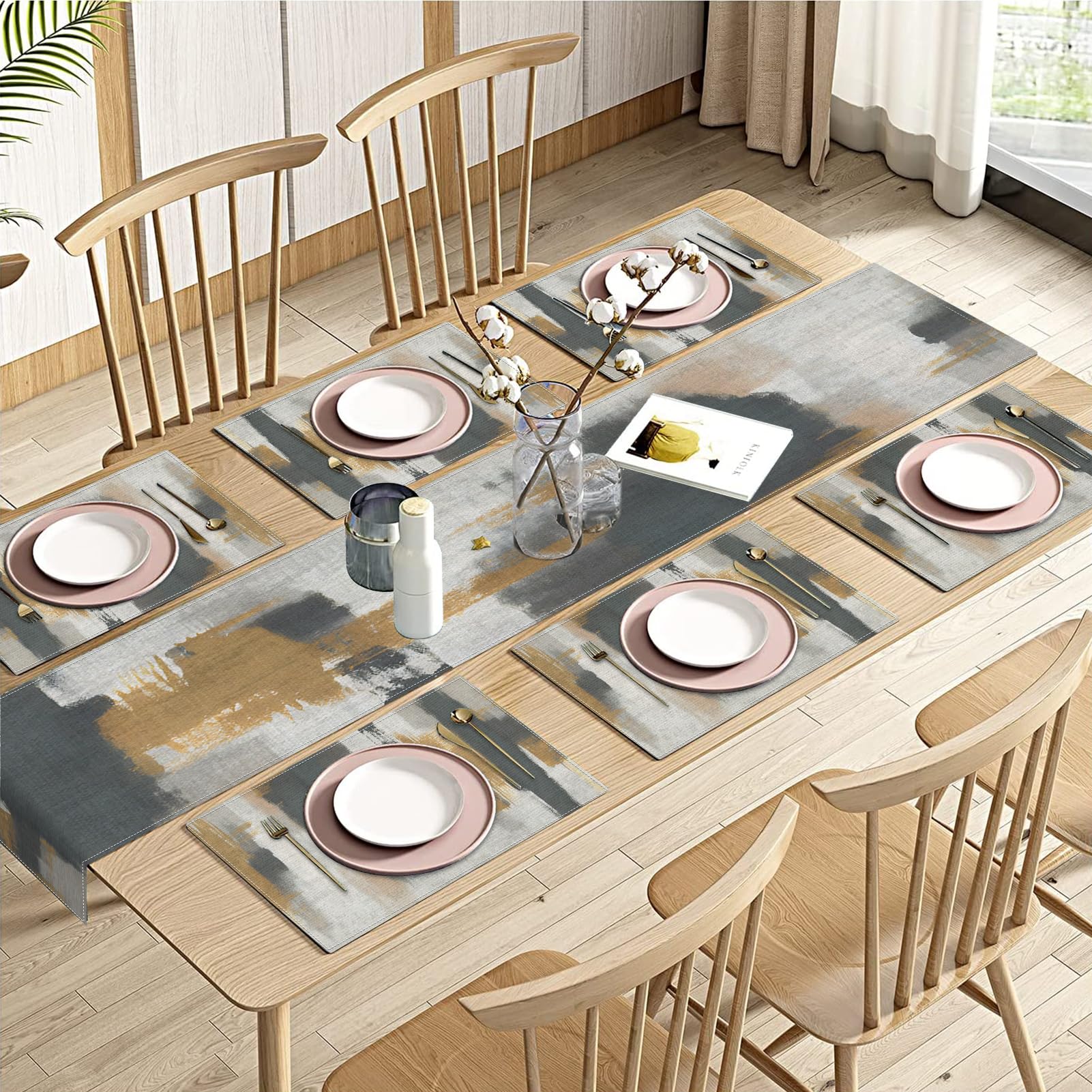 Vintage Table Runner & Placemats Set - 6 Piece -8