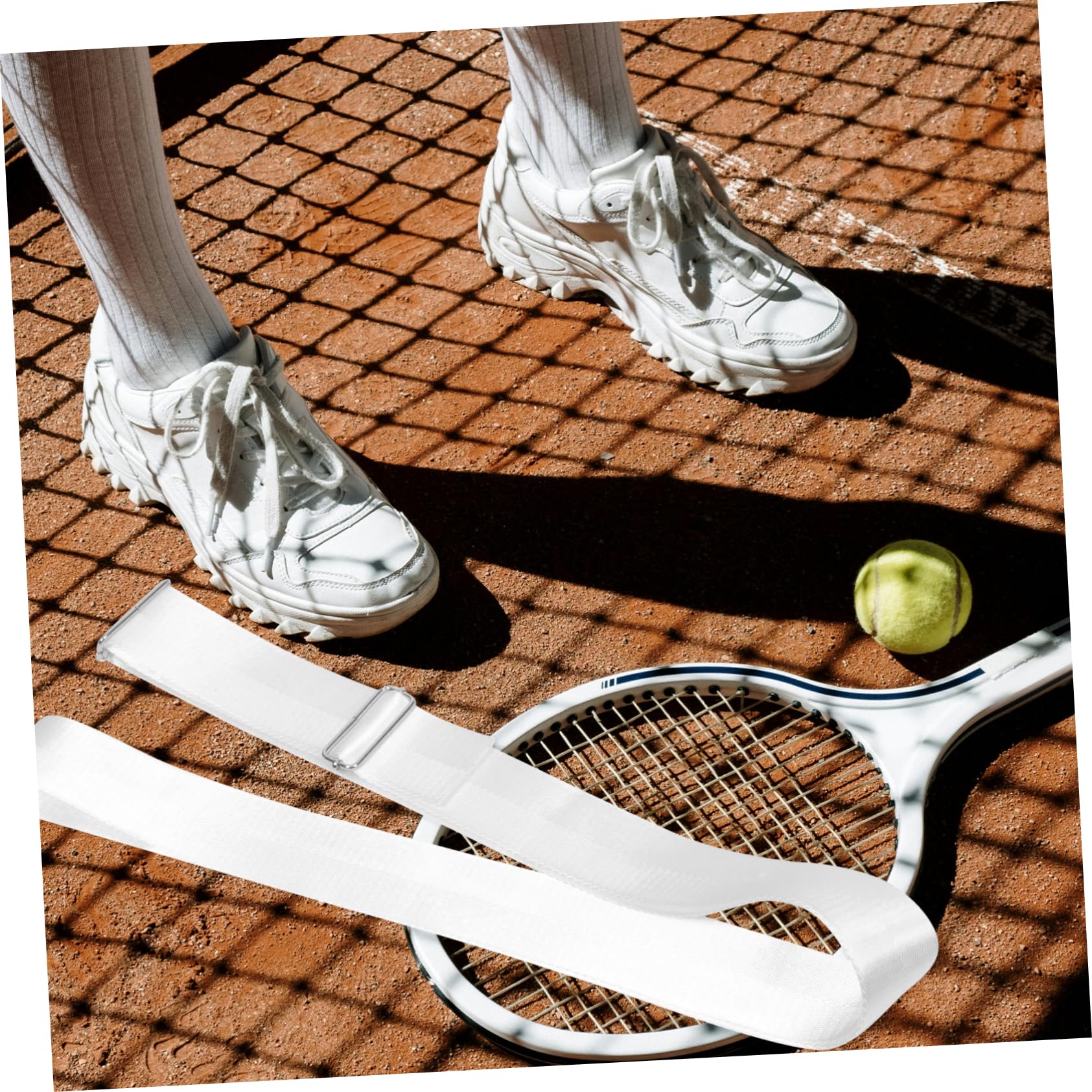 BESTonZON höhenverstellbare Tennisnetzseile Netz zentriert Nylonseil Tennis-Mittelnetzgurt Sport-Tennisnetz-Zentriergurt Höhe Tennisnetzseile tragbares Tennisnetzseil Weiß