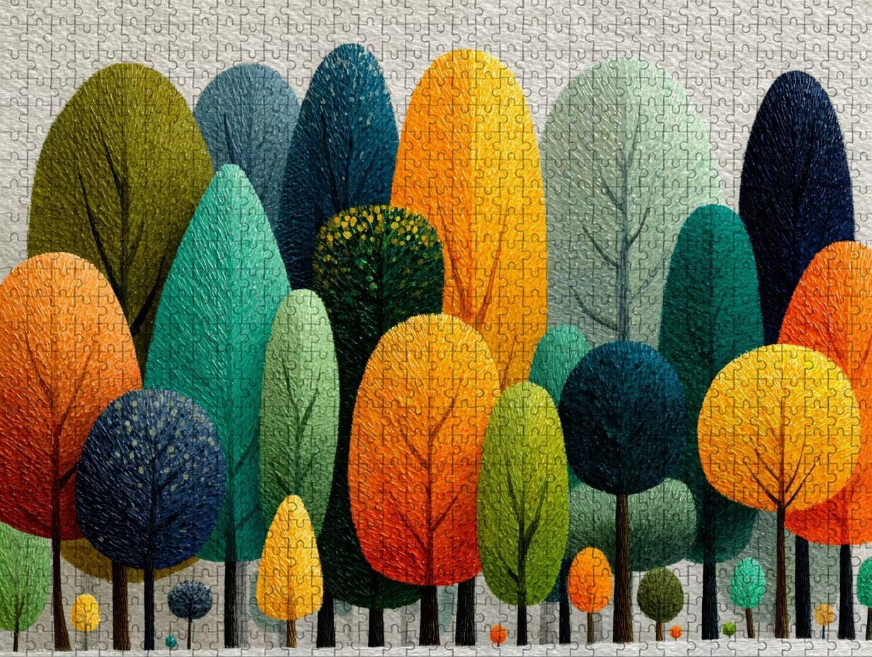 Puzzle Arte con Scatola Colore, Albero Puzzle Legno 5000 Pezzi Adulti 156x105cm, Attività di Intrattenimento ad Alta Difficoltà, DIY Classici Gioco, Jigsaw Per Tutta La Famiglia, Estate Regalo, W-8644