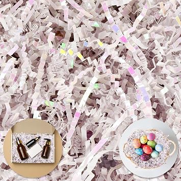 Crinkle Paper Filler, Shredded Paper For Gift Baskets Boxes Bags, Grass Cushion Crinkle Cut Papers Shred For Easter, Bridesmaid Proposal Weddings Birthdays Anniversaries, 5oz Gift Wrapping Decoration