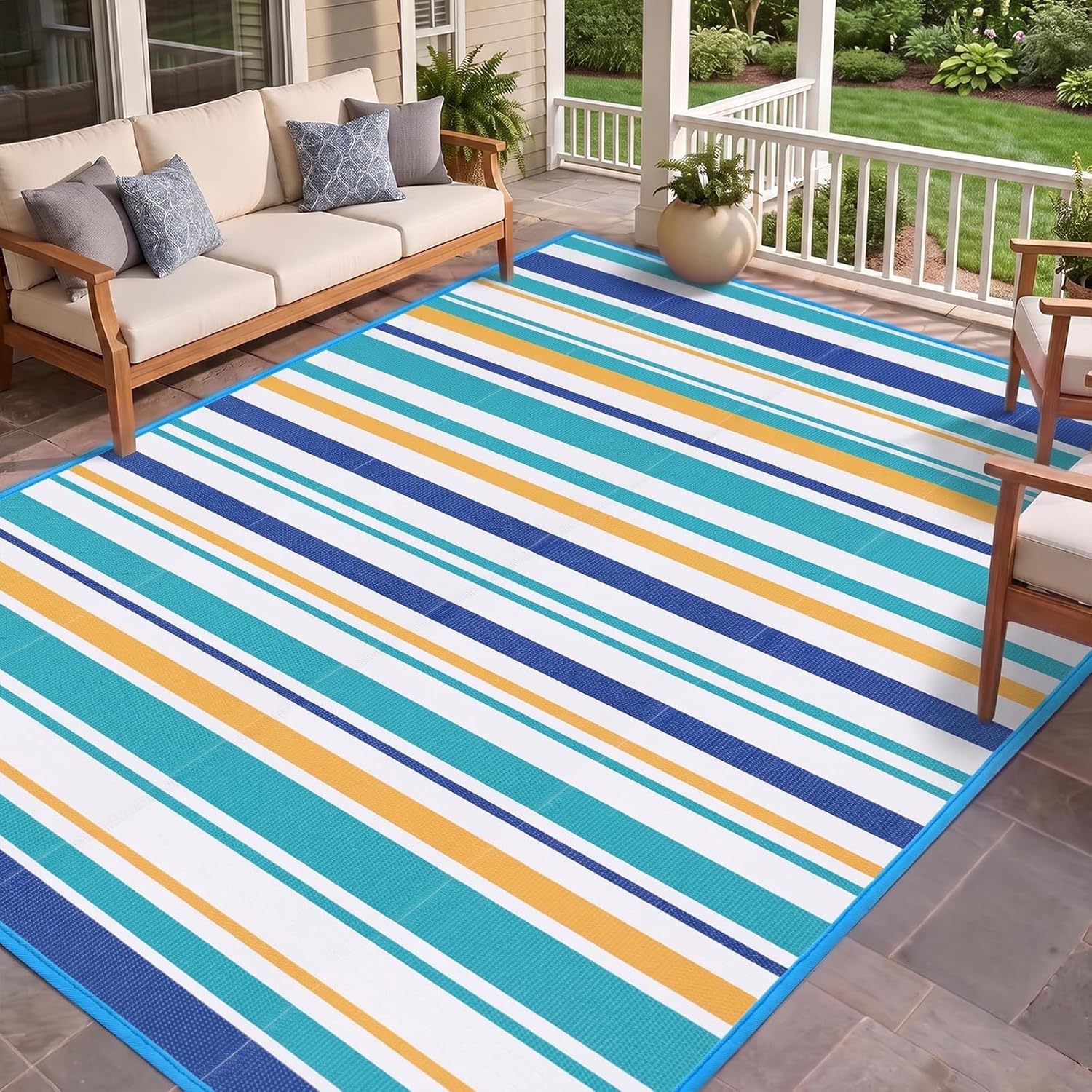 Outdoor Patio Rug Waterproof Camping - Outdoor Plastic Straw Rug Area Carpet Clearance for Outside, Porch, RV Camper, Picnic, Balcony & Backyard, Patio Decor, Clearance