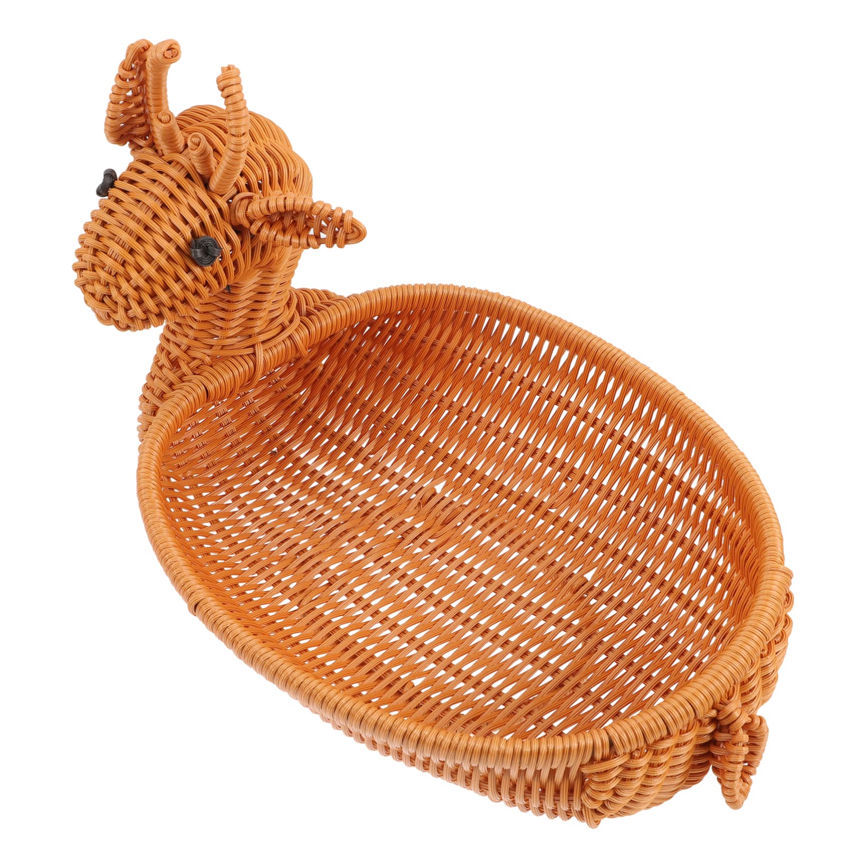 PRETYZOOM Christmas Elk Design Woven Storage Basket Cartoon Elk Desktop Adornment for Home Kitchen and Living Room Christmas Basket for Organizing Fruits