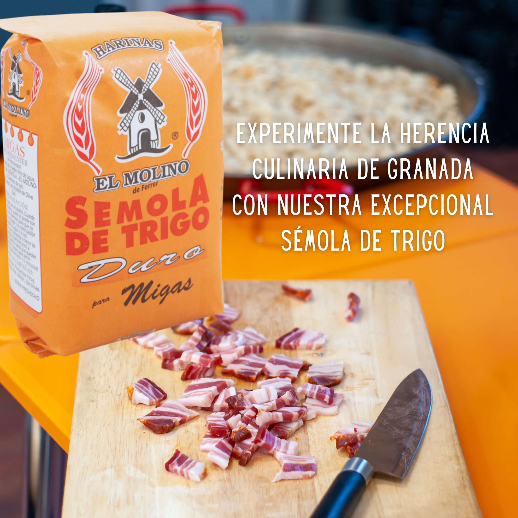 Sémola de Trigo Duro para Migas · El Molino Molida a Piedra · Bolsa 2Kg · Comidas de Invierno