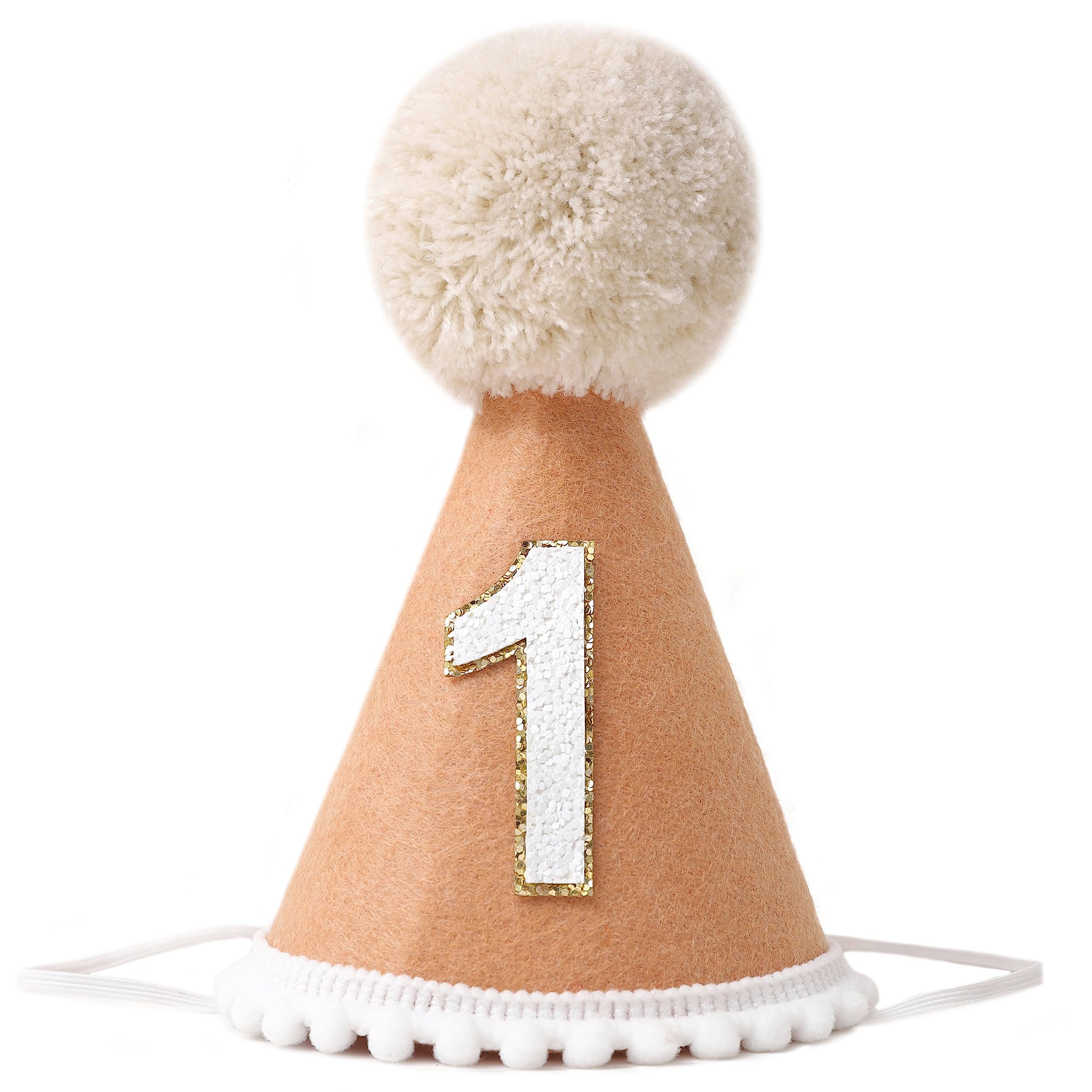 Rpvod Natural Boho Birthday Hat - 1st Birthday Hat,Natural Boho First/1st Birthday Decorations,Cake Smash Photo Prop