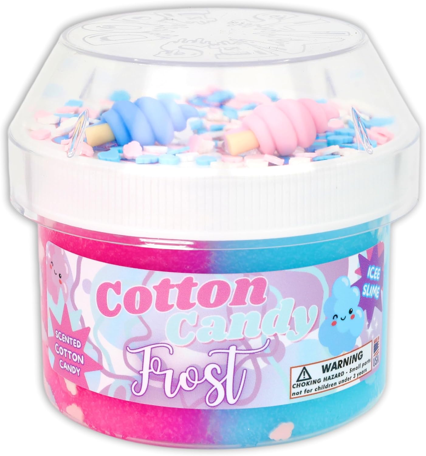 Cotton Candy Frost (8oz) - ICEE Textured Slime - Handmade in USA - Dope Slimes