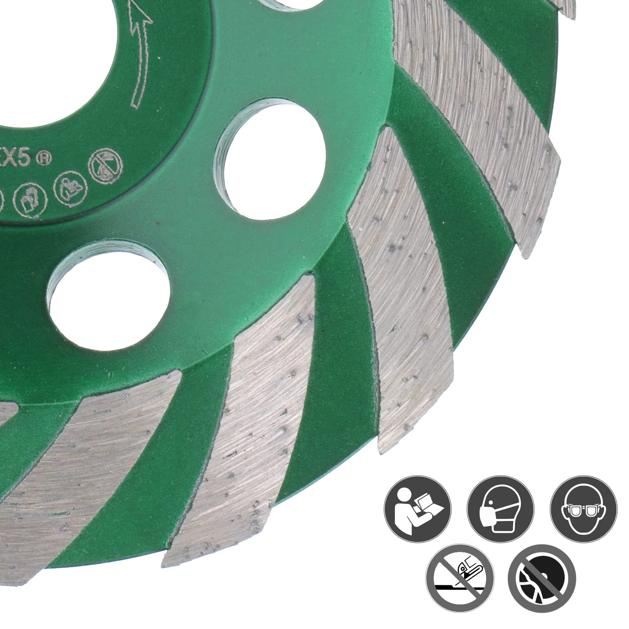 PRODIAMANT Premium Meule boisseau diamantée 125 mm x 22,2 mm Disque de ponçage diamanté TurboSpeed pour béton, maçonnerie, pierre
