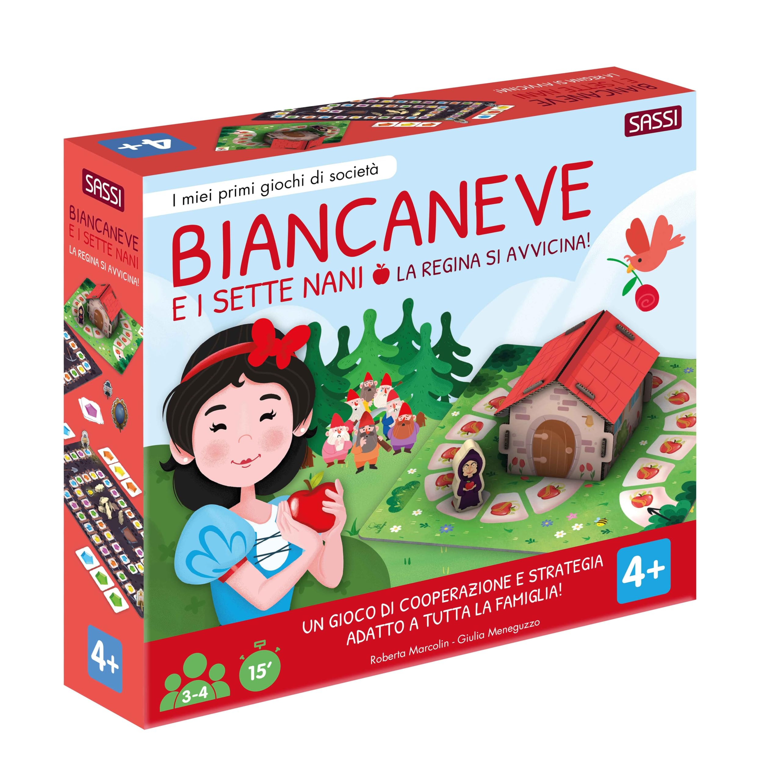 Biancaneve e i sette nani. La regina si avvicina! I miei primi giochi di società. Con casetta 3D da costruire. Con 8 pedine di legno. Con 2 tabelloni. Con 49 Carte