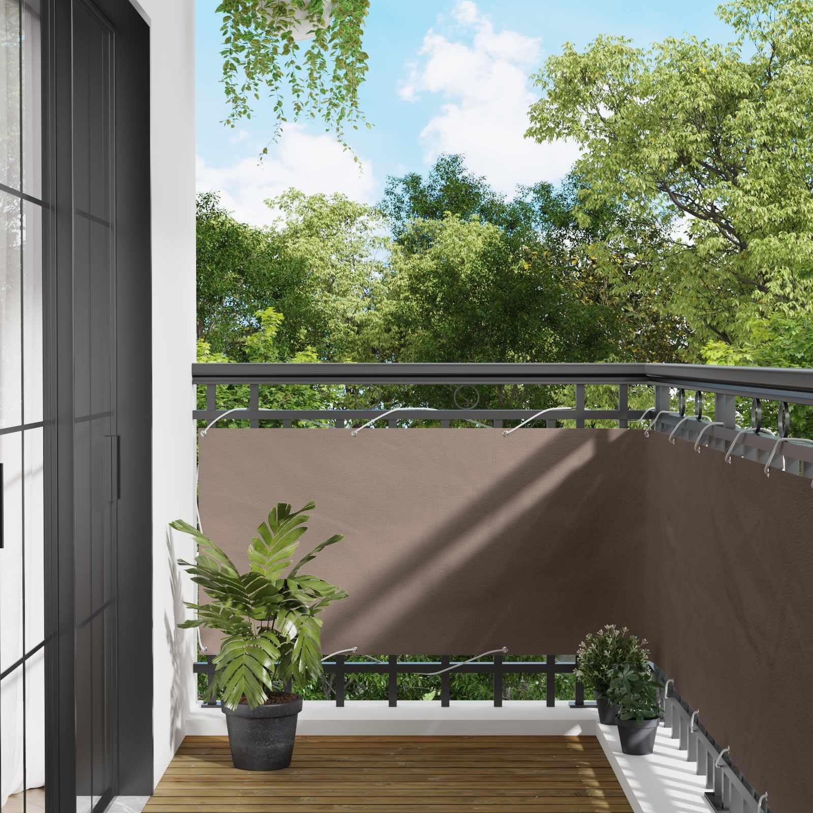 Schermatura Balcone in Tessuto Oxford PU, Esterno, 75 x 200 cm, 0.46kg