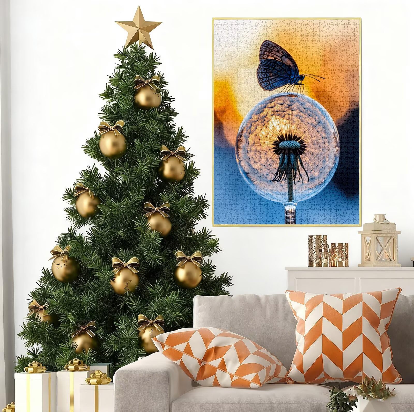 Puzzle 4000 Pezzi per Adulti, Puzzle Farfalla in Legno per Adulti, Puzzles Dente di leone Impegnativi, Giochi Educativo per Famiglie, Rompecapo con Scatola per Decorazioni Casa, Donna Regalo B-8071