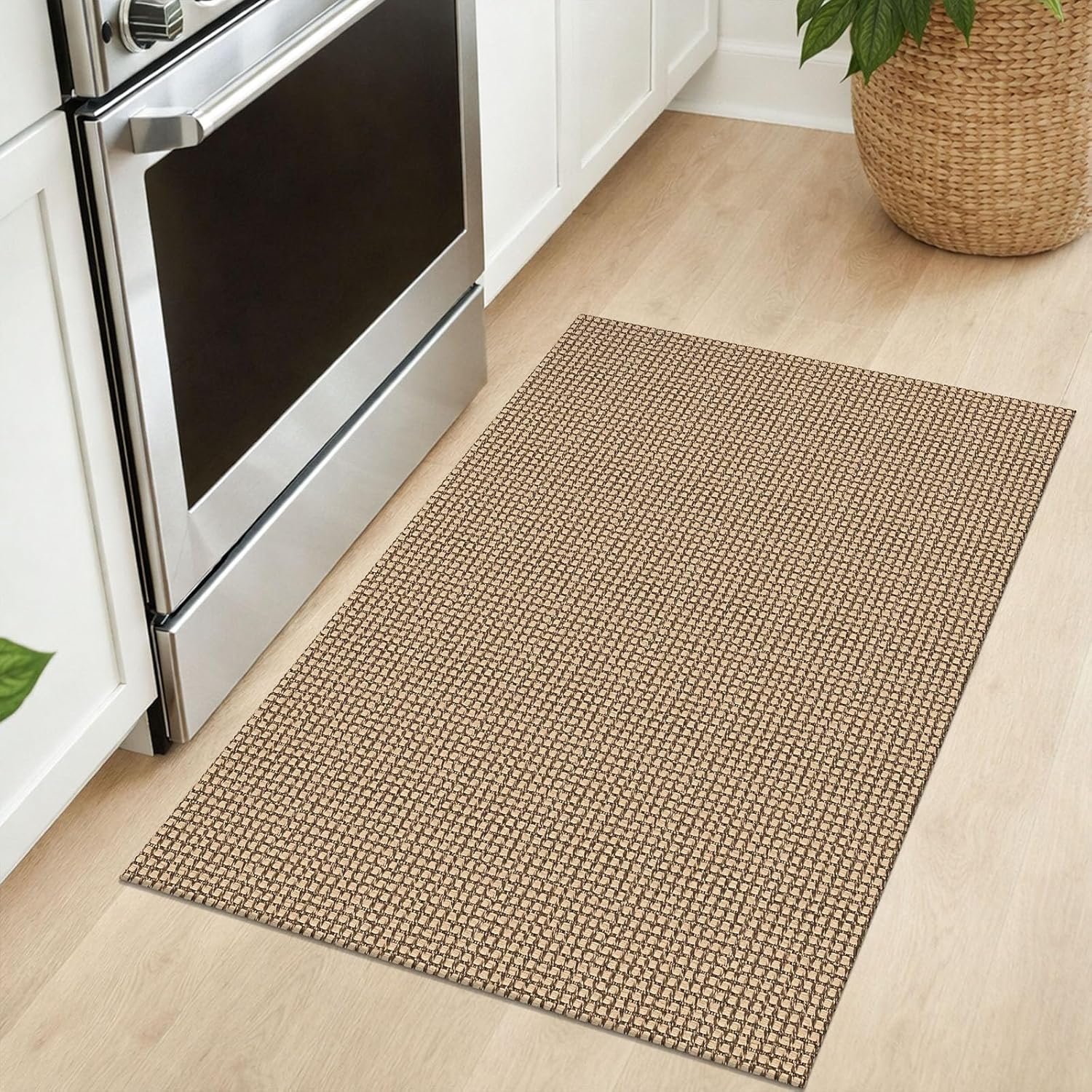 IOHOUZE Small Area Rug 2x3 Washable Woven Rugs for Entryway Non Slip Rubber Backed Kitchen Rugs Indoor Outdoor Doormat Throw Rug Floor Carpet for Entrance Front Door, Orange/Tan/Brown - Image 7