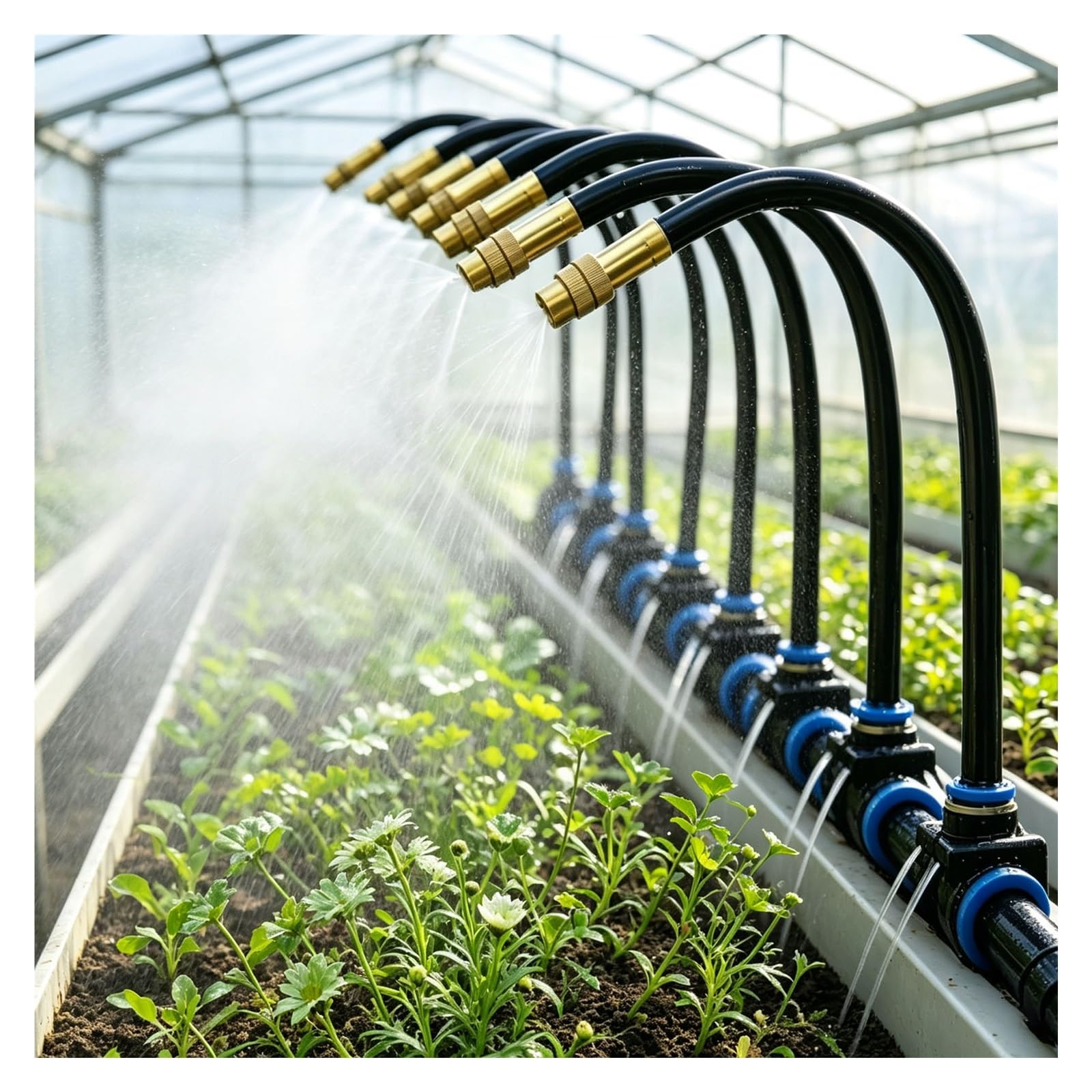 Impianto irrigazione giardino, kit goccia con orientabili ugelli | Sistema a micro-irrigazione, irrigazione delle colture, orto, aiuola rialzata, piante da fiore(30m/1181in/98.4ft)