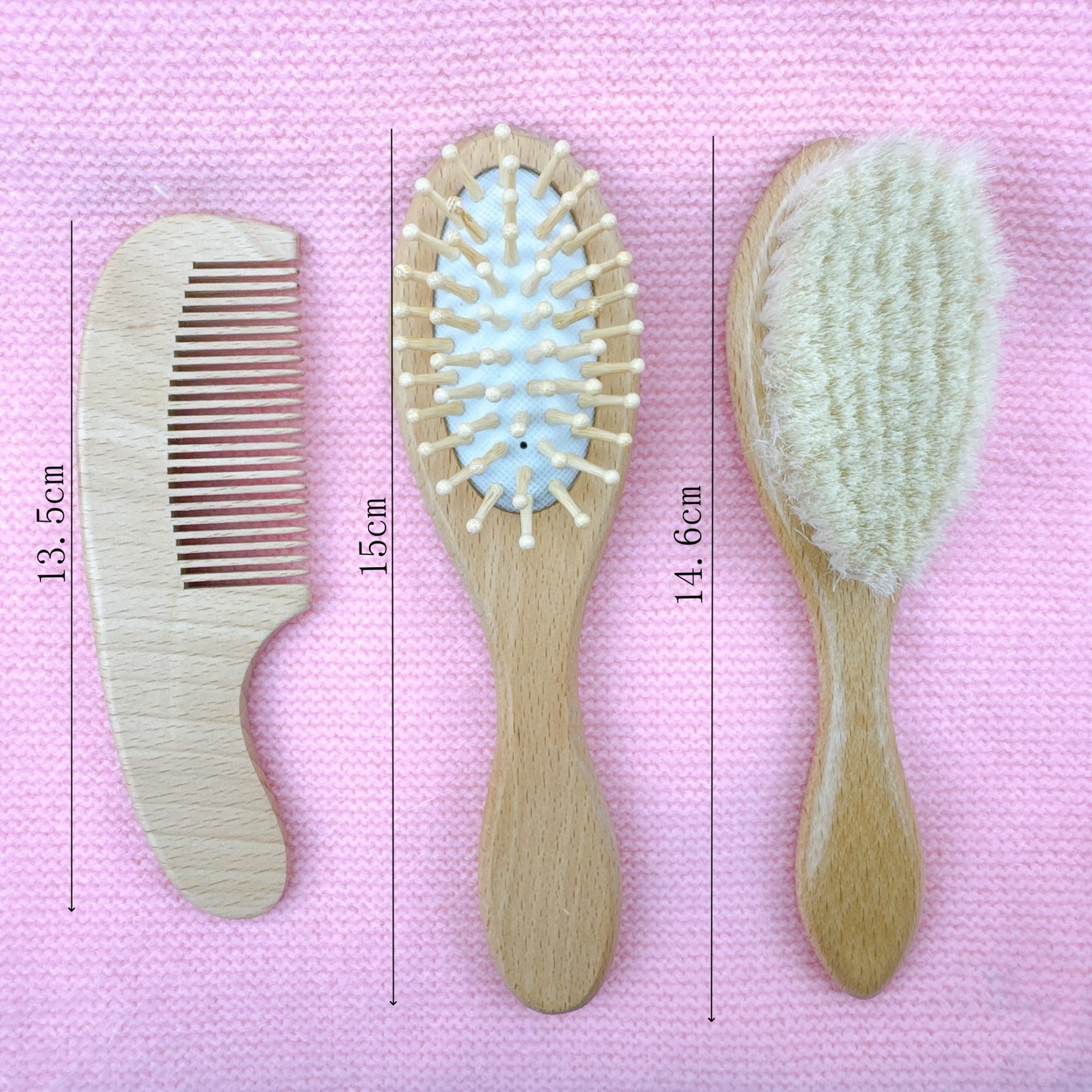 Set Personalizzato Di Spazzola E Pettine In Legno Per Bambini, Spazzola Per Capelli Con Nome Inciso Personalizzato, Regali Premurosi Per Neonati Maschi/femmine