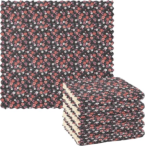 Vintage Floral Set of 6 Fast Drying Microfiber Dish Towels Decor Cotton Dish Tea Towels Reusable for Bathroom Coffee
