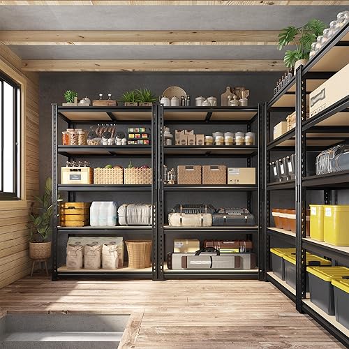 Miniatura 5 de Juego de 2 estantes de almacenamiento, estantería de metal de 27.7 pulgadas de ancho, estantería de garaje de 2010 libras, estantes de garaje