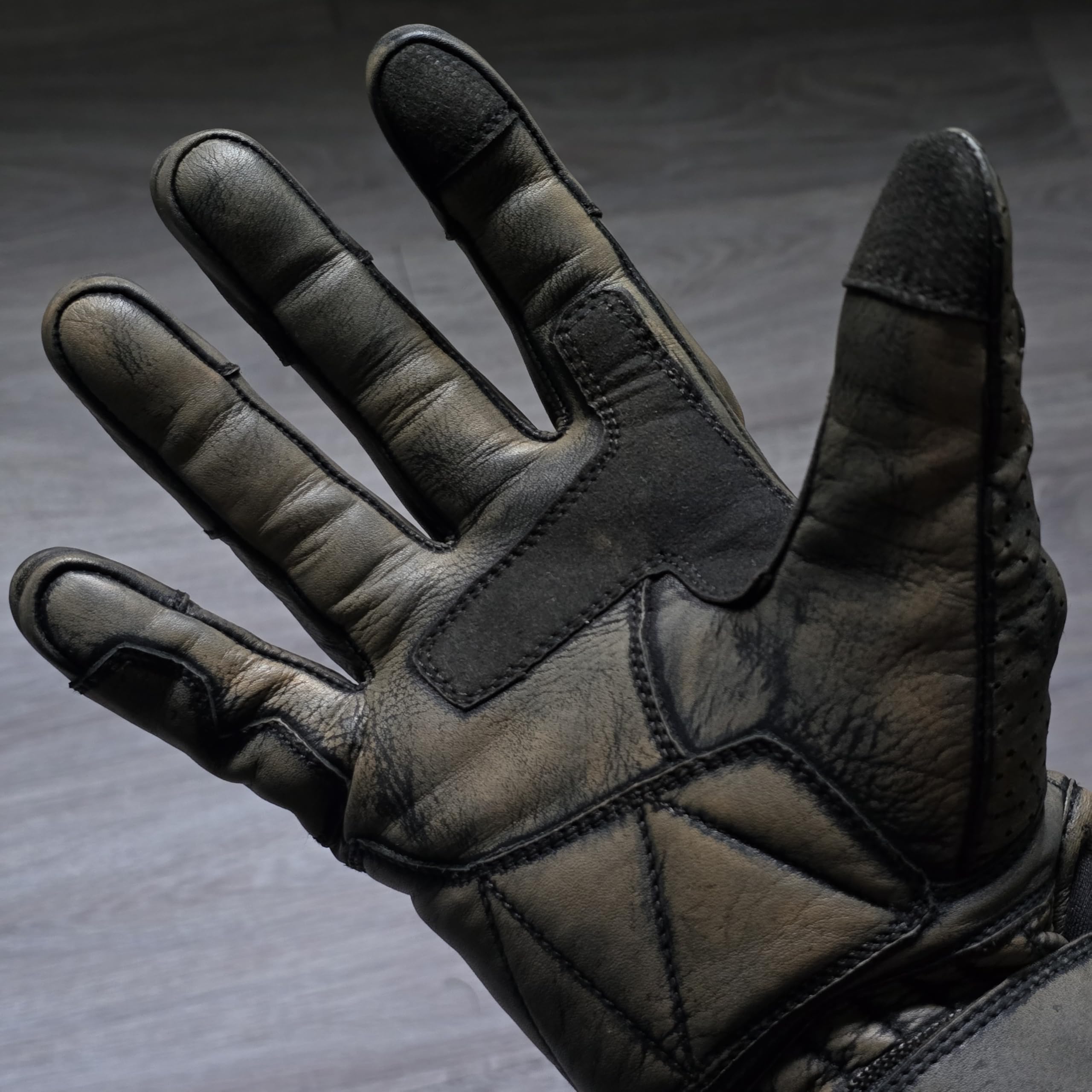 Iron Rider Gants Moto en Cuir Homme - Gants Biker Vintage avec Protection Nudages, Respirants, Style Café Racer, Gants Moto Été et Conduite Urbaine