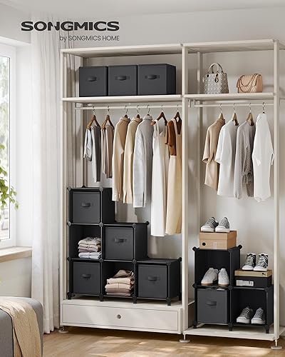 Miniatura 2 de SONGMICS Organizador de almacenamiento con cajas de almacenamiento, juego de 9 cubos, 9 contenedores plegables de tela no tejida, personalizables,