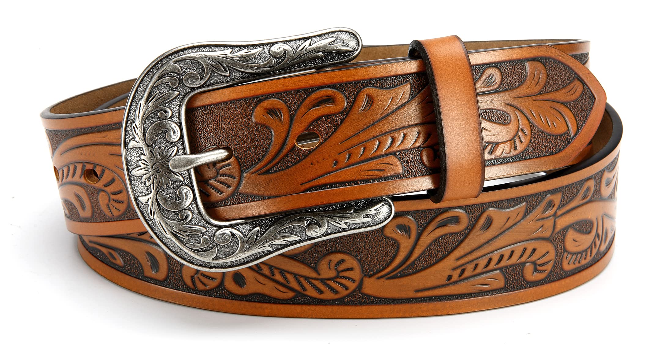 CR Western Belts for Women - 1 5 Leather Cowgirl Belt for Jeans Pant - Country Belts for