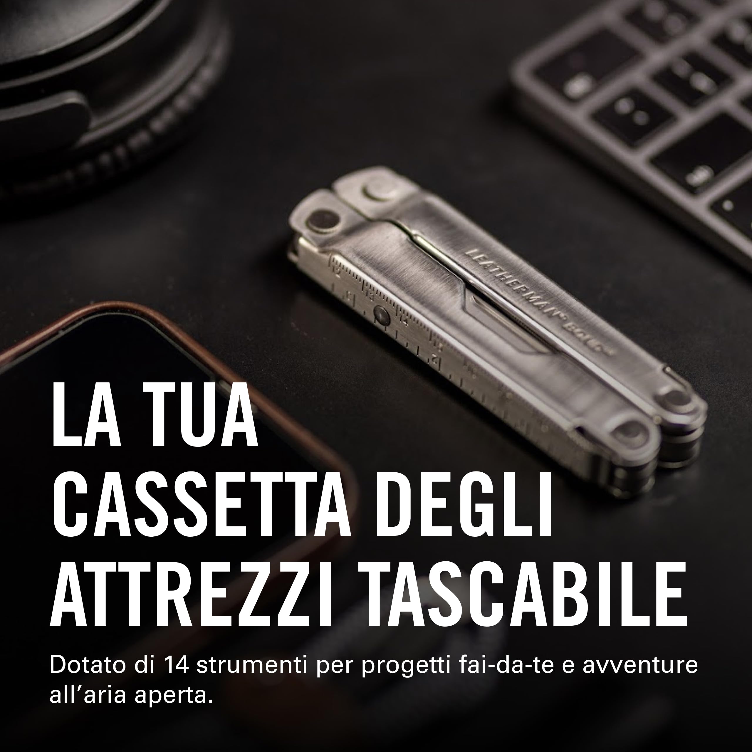 Leatherman Bond Multiutensile - 14 Strumenti per l'Outdoor e il Campeggio - Acciaio Inossidabile