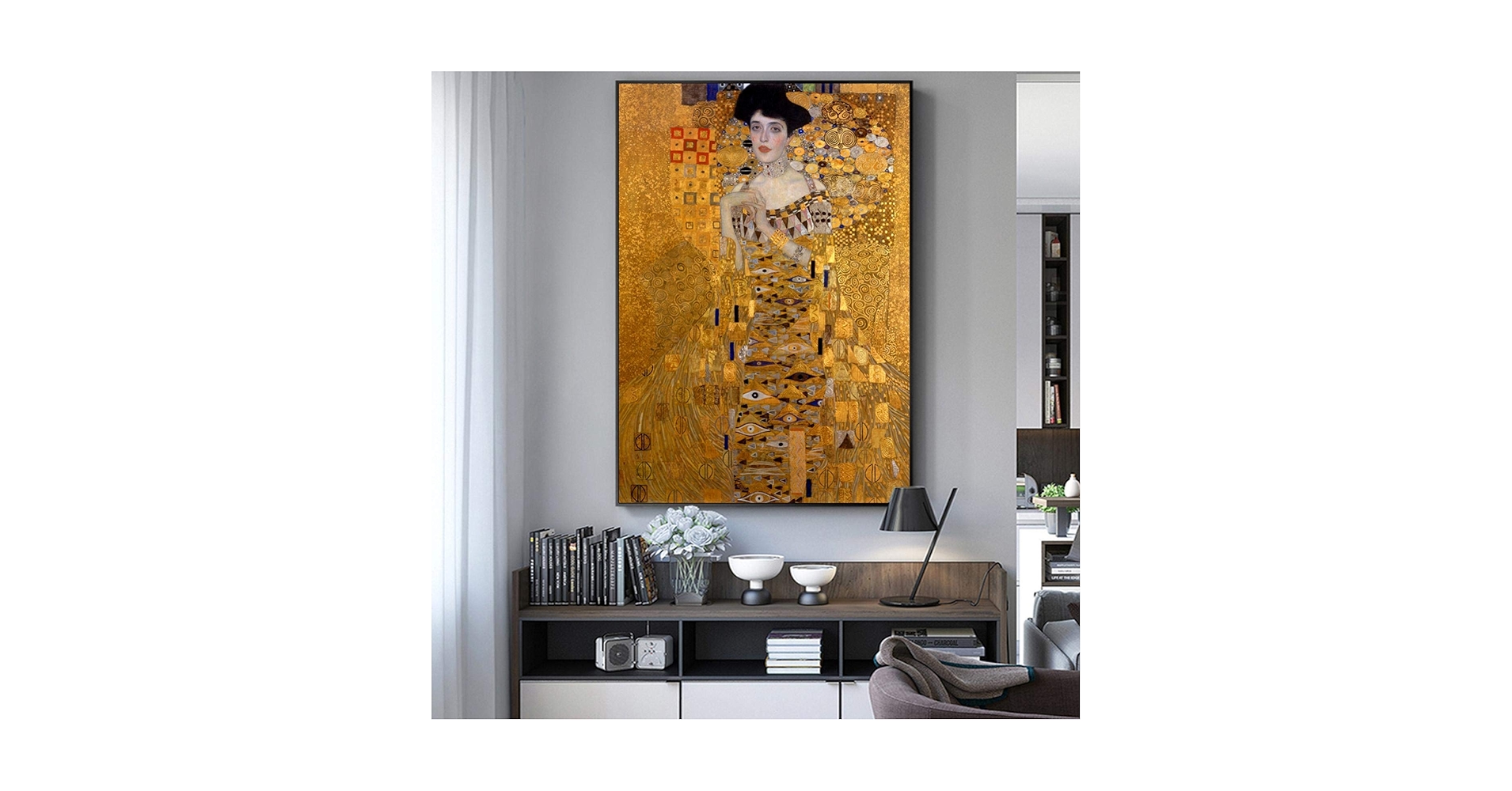 Amazon.co.jp: グスタフ・クリムト 有名な絵画 ゴールドの女性 複製