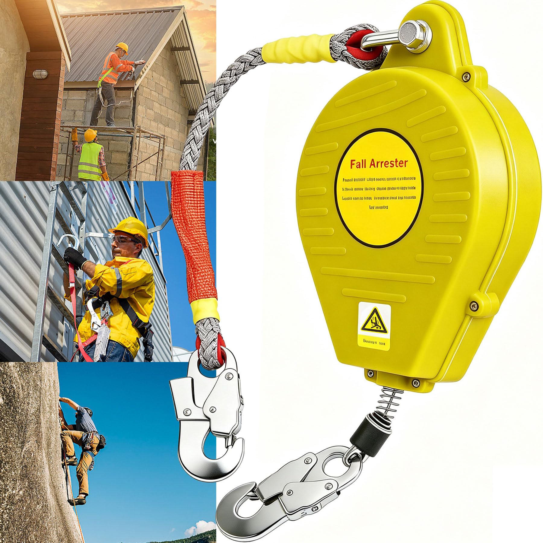Dispositivo Anticaida Retractil 3-20m, Linea de Vida Retractil 150kg