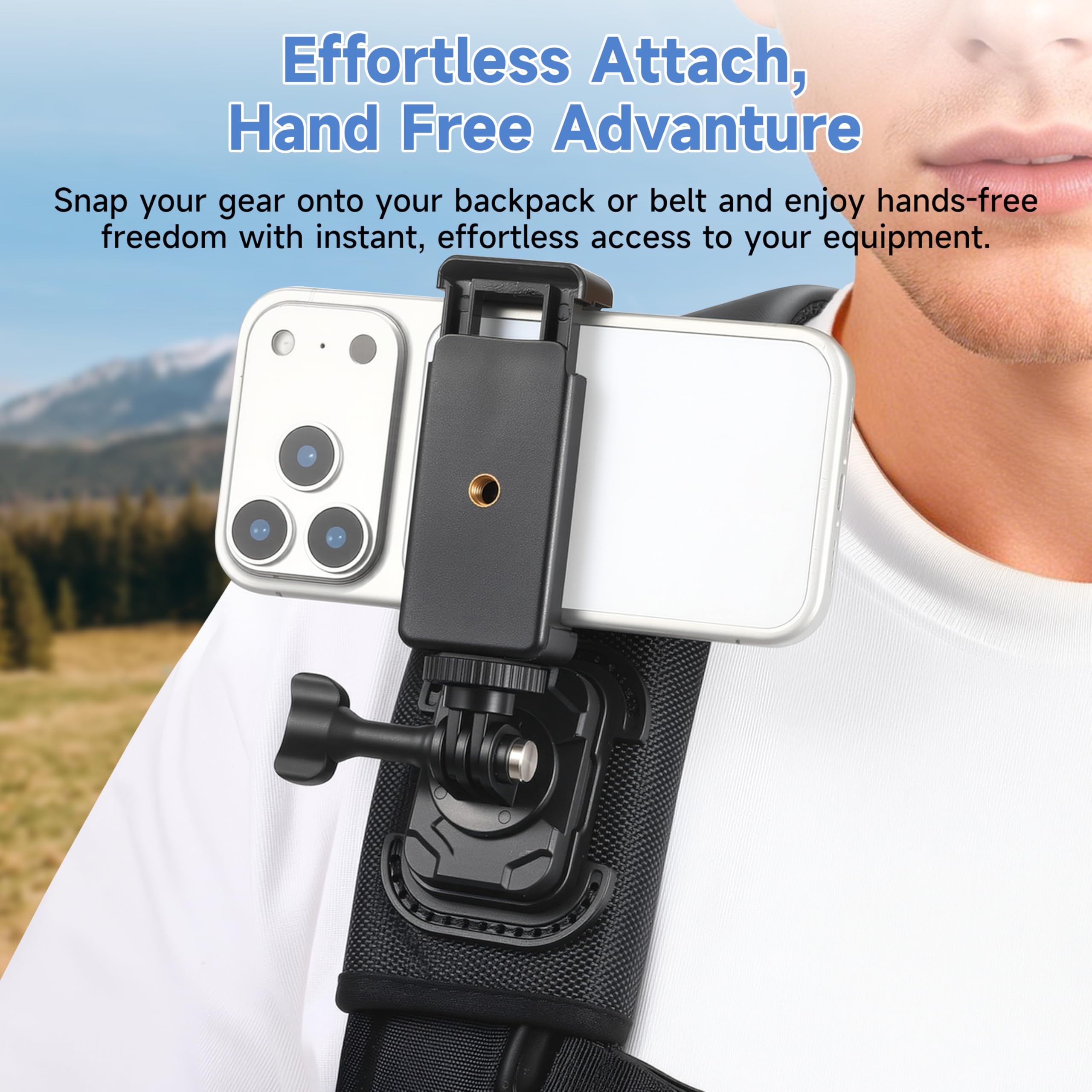 Selfie Stick Holster plecak Clip Mount dla insta360 X5 X4 Air dla gopro Hero 13 12 MAX 2 Pasek dla DJI Osmo 360 Akcja 6 5 Kieszenia 3 Akcesoria | Uchwyt kompatybilny z GoPro Lit Hero 13 12 MAX 2 |rzep do DJI Osmo 360 Action 6 5 Pocket 4 3