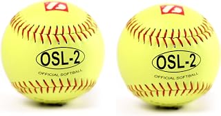 OSL-2 full grain leather neon softball ball, size 12
