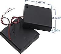 Vista 2 de Paquete de 3 4 pilas AA de 6 V con interruptor, 4 soportes de batería AA de 1.5 V con cables e interruptor