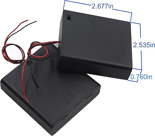 Miniatura 2 de LAMPVPATH Paquete de 3 4 soportes de batería AA con interruptor, soporte de batería de 6 V con interruptor, 4 soportes de batería AA de 1.5 V con