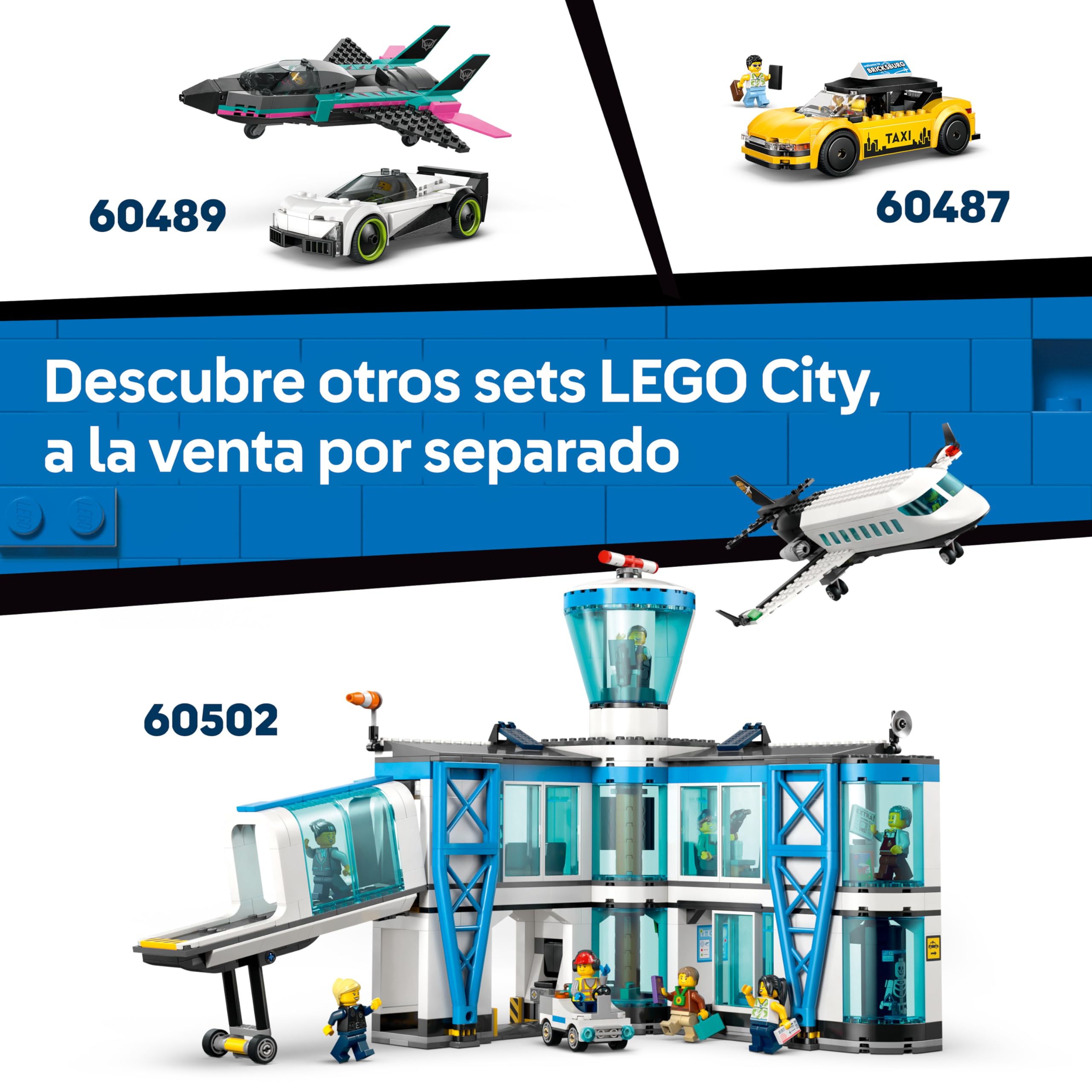 LEGO City Camión de Bomberos Aeroportuario de Juguete - Kit de Maquetas de Vehículo de Emergencias con 4 Minifiguras de Bomberos - Regalo de Cumpleños para Niños de 7+ Años - 60499
