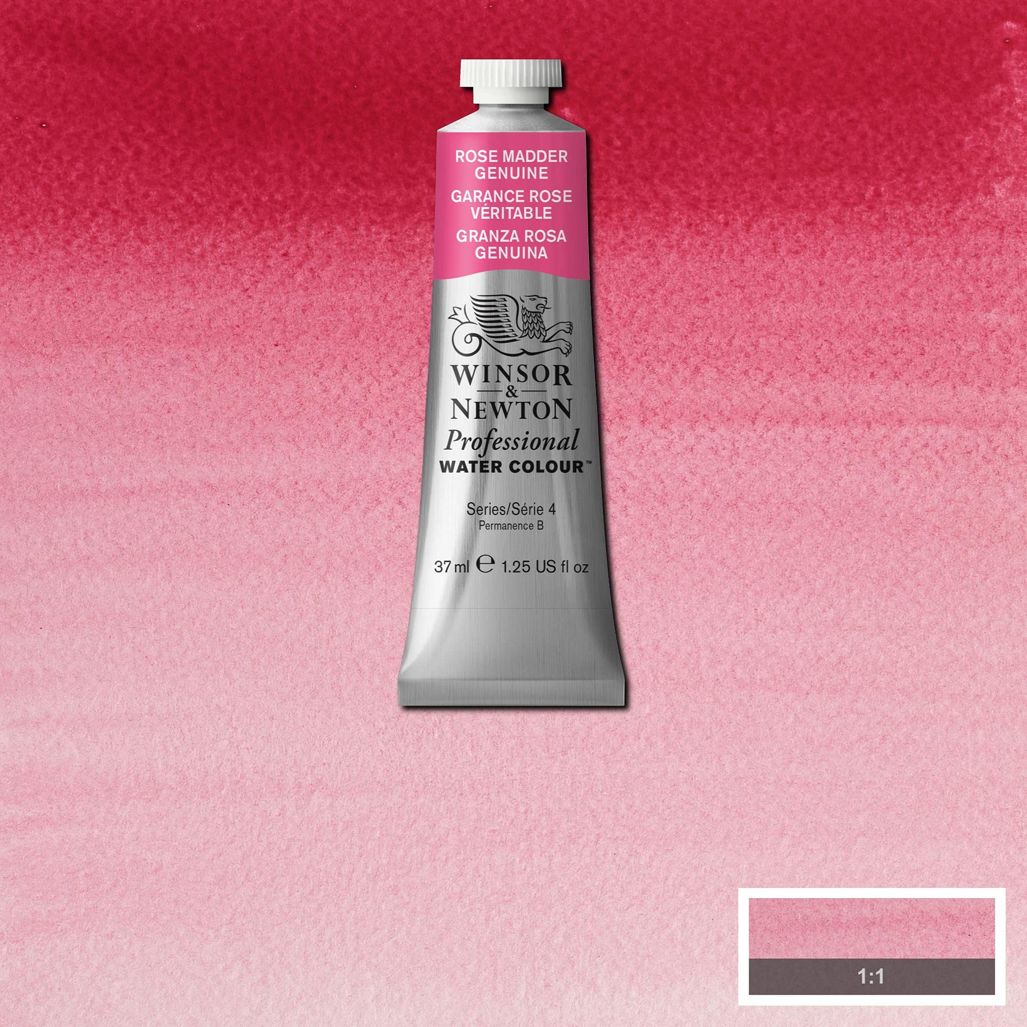 Winsor & Newton 8840523 Farba akwarelowa Professional Watercolour, żywe farby wodne o artystycznej jakości, wysoka czystość kolorów i jasność, odporna na światło, 37ml tuba - Rose Mad Genuine