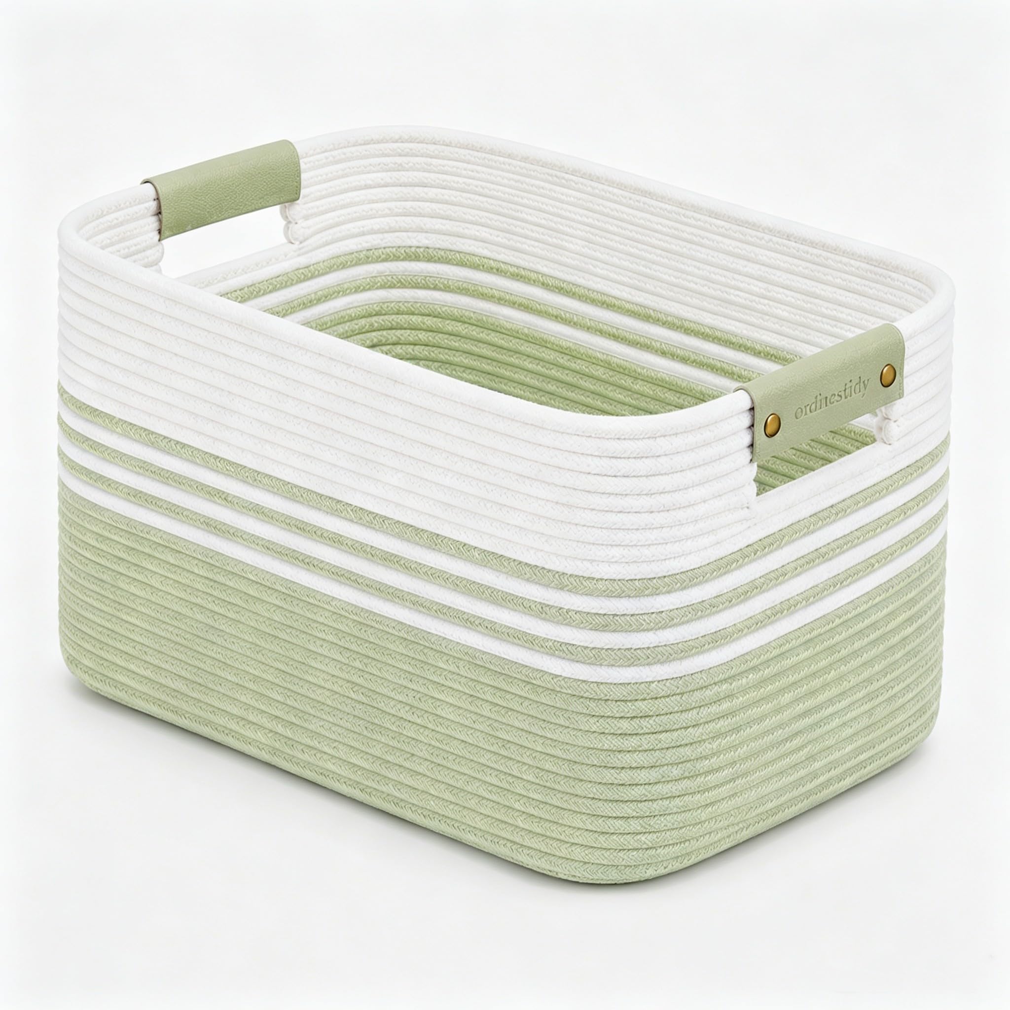 22.8GAL Xl Extra Large Laundry Basket for Bathroom, Dorm Dirty Clothes, Sturdy Portable Aesthetic Boho Cute Woven Storage Shoes Blanket Baskets for Living Room Decor Girls Boys Pets Toys White Green