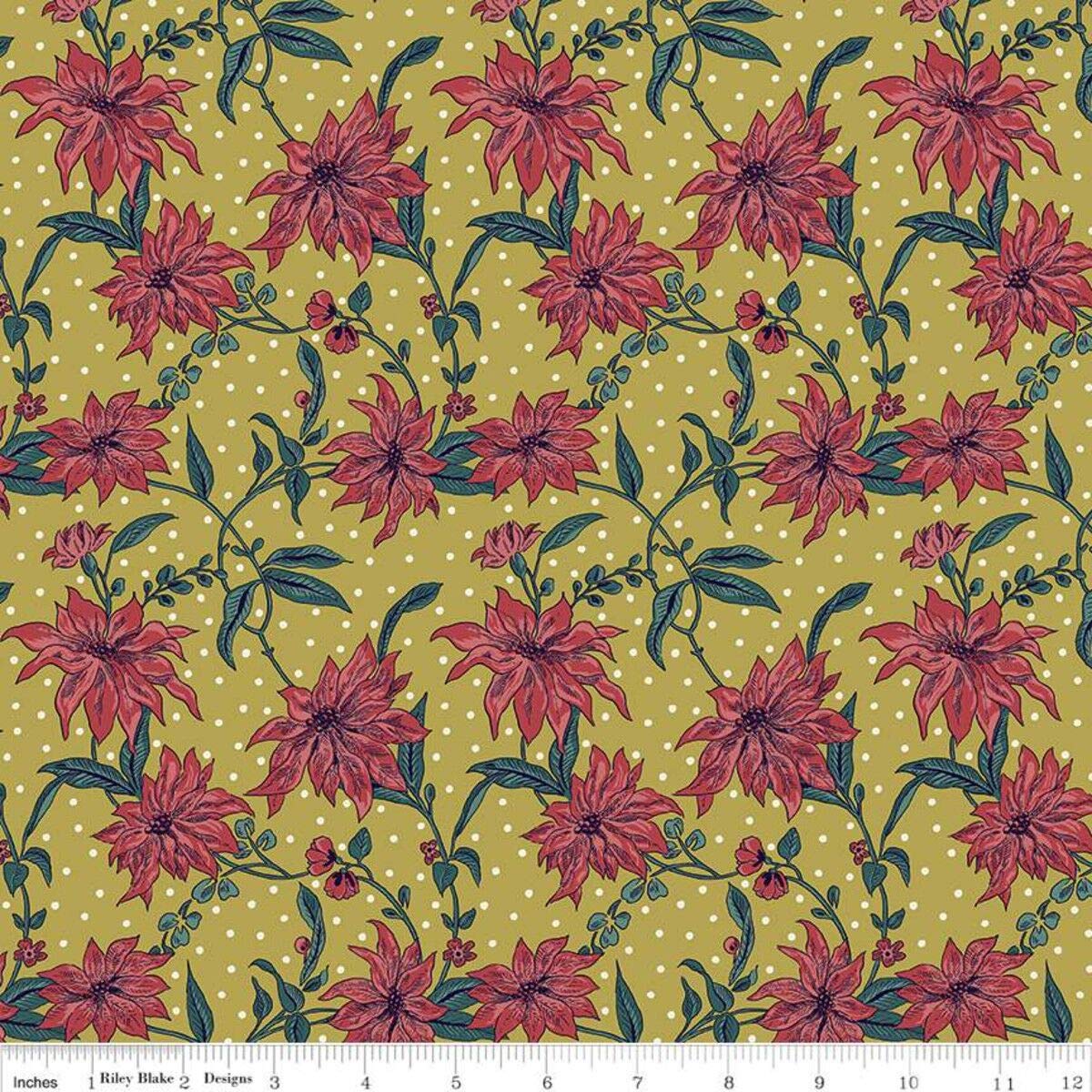 Liberty Fabrics Red Fat Quarter Liberty Christmas Poinsettia Cotton Quilting Sewing Fabric