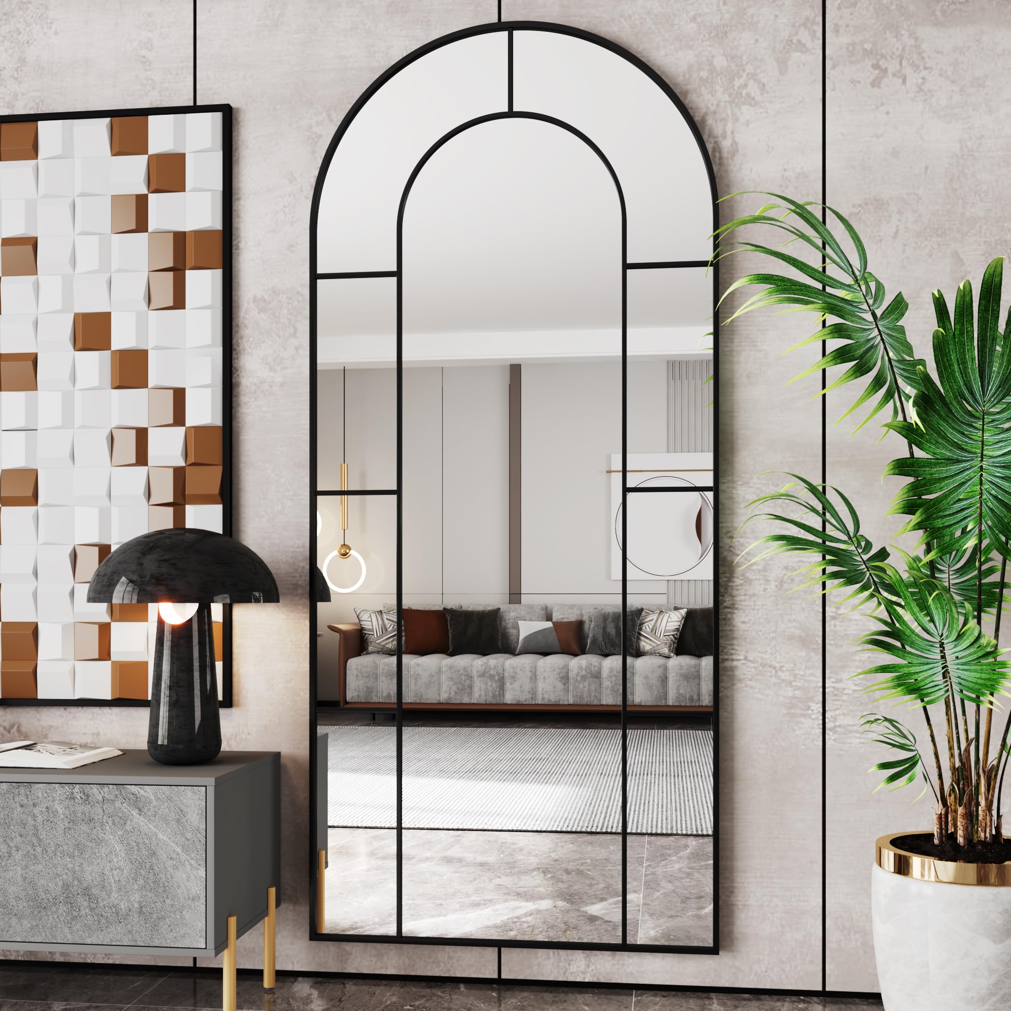 AUYHM Floor Length Mirror,Nano Glass Oversized Mirror Full Length,34