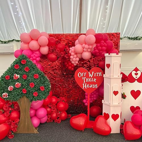 Miniatura 5 de Telón de fondo rojo con lentejuelas brillantes, 24 paquetes para decoración de fiestas, fotografía, boda, fiesta, panel de pared