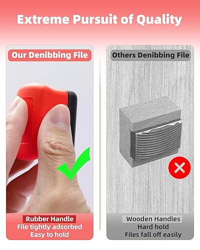 Miniatura 10 de Archivo de denibbing, herramienta de archivo de pintura para eliminación rápida de imperfecciones de pintura, hoja de mini archivo de dos caras para