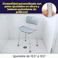 Vista 3 de Silla con respaldo para bañera Designer Series Deluxe, RTL12202KDR, Universal, gris, 1, 1