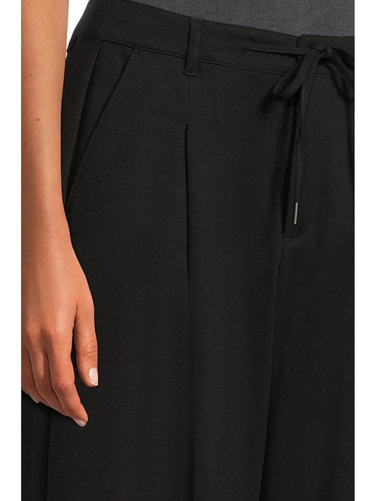Black Liverpool Los Angeles Petite High-Rise Wide Leg Pleated Trousers