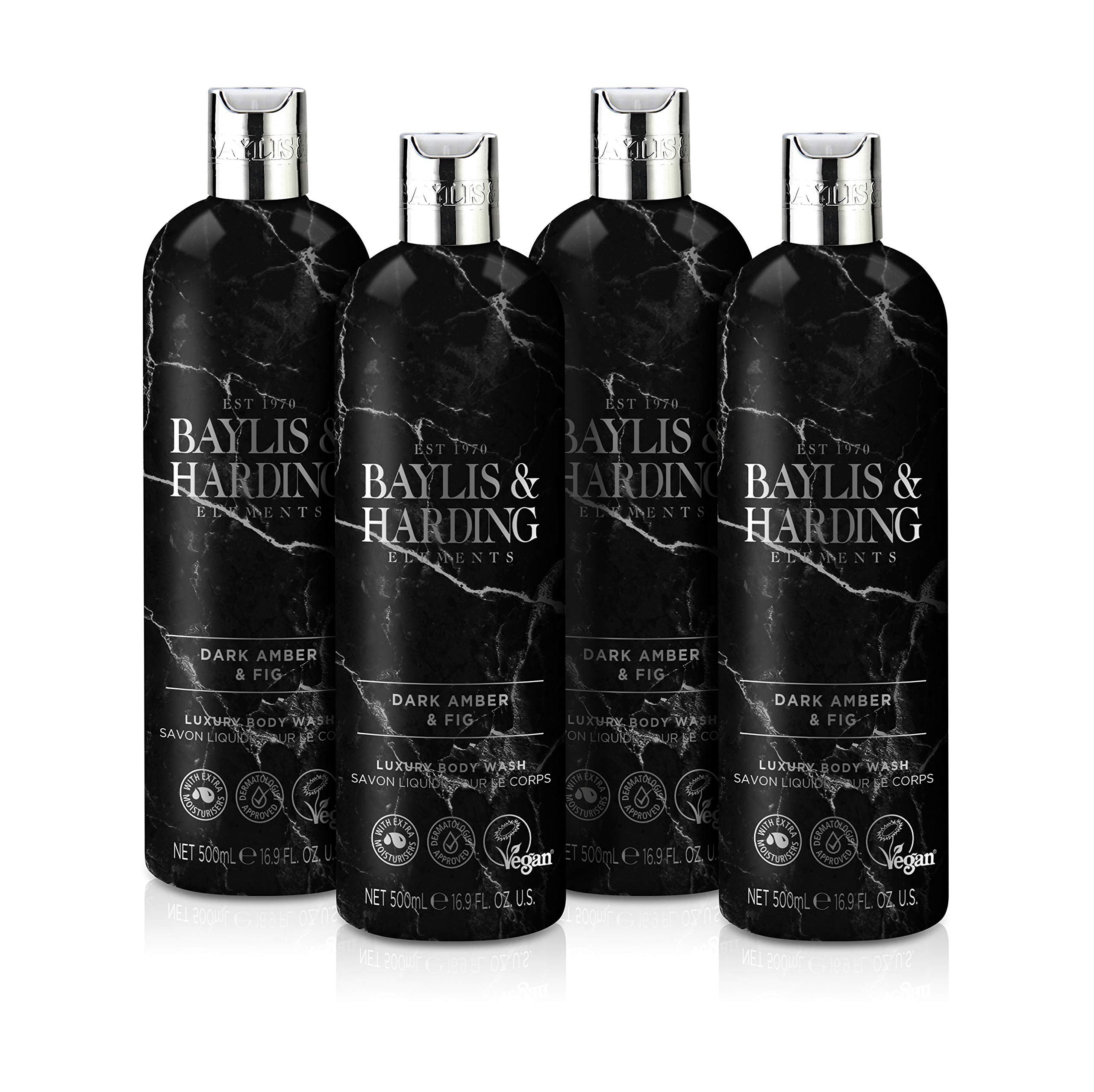 Sponsored Ad – Elements Dark Amber & Fig Luxury Body Wash, 500 ml (Pack of 4) - Vegan Friendly