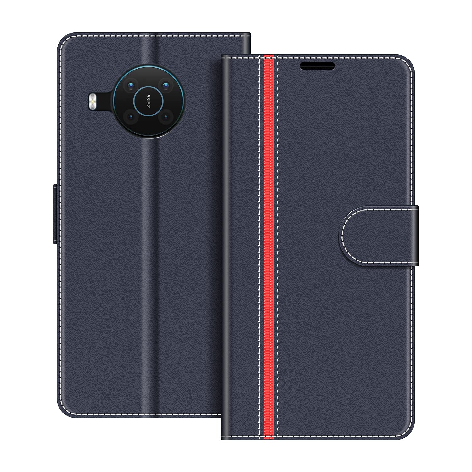 Custodia In Pelle Per Nokia X20 5G, Cover A Portafoglio Con Slot Carte, Chiusura Magnetica E Supporto, Colore Nero - 2
