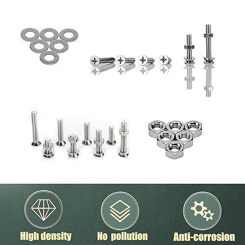Miniatura 4 de Juego de 680 tornillos Phillips, tuercas y arandelas, M3 M4 M5 M6 de cabeza plana avellanada de acero inoxidable con cabeza plana Phillips