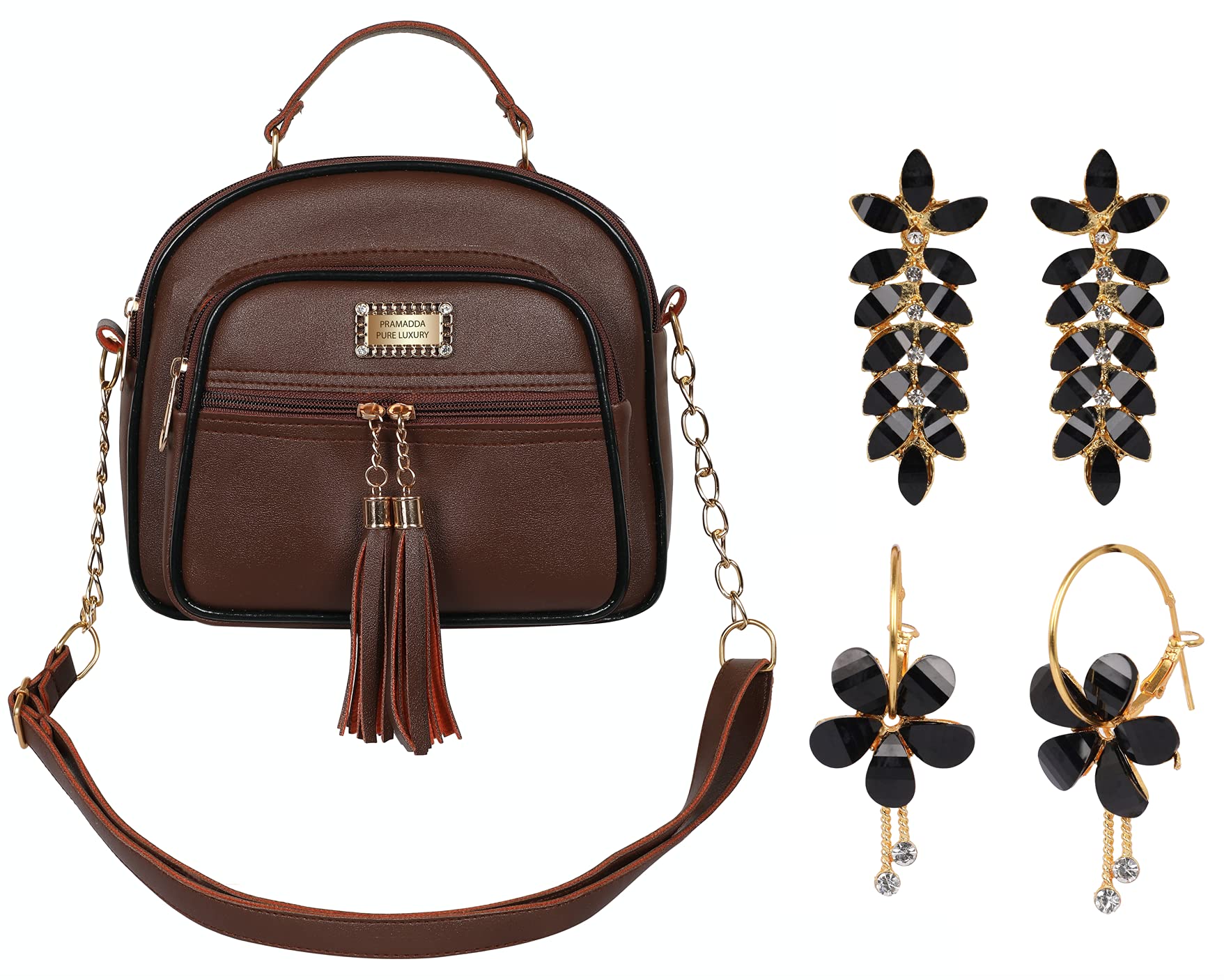 Pramadda Pure Luxury Leather Chocolate Ladies Sling handbag Purse | rakhi gift for sister combo | gift item for women girls birthday | valentines day gifts for girlfriend | rakshabandhan gifts latest. (B09BKS824P) Amazon Price History, Amazon Price Tracker