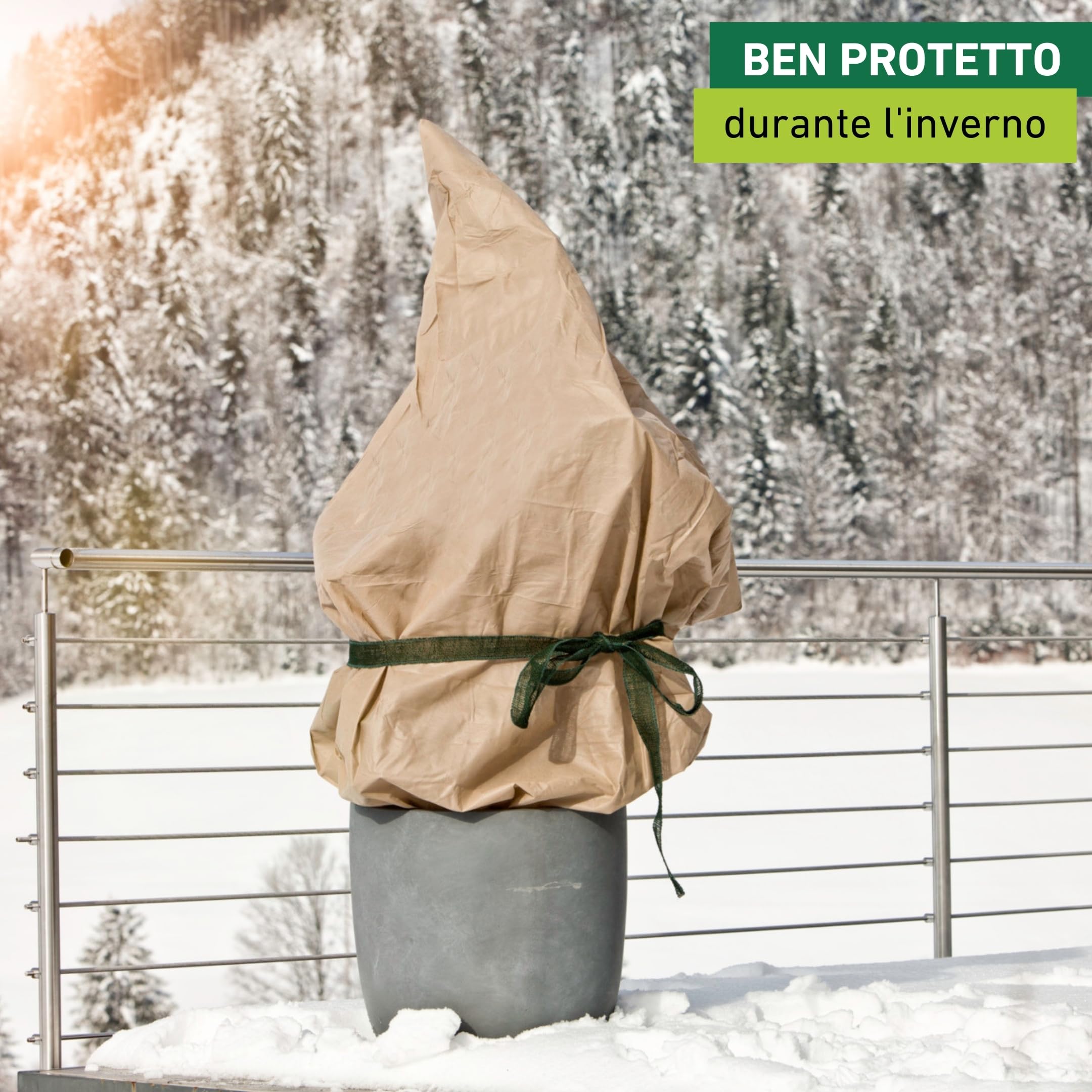 Windhager Eco Protect 07446 - Telo Protettivo Invernale Per Piante In Pile Termico, Biodegradabile, 1,5 X 5 M, 30 G/m² - 2