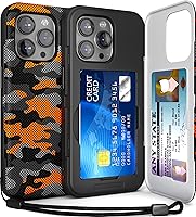 Vista 10 de TORU CX Slim - Funda tipo cartera para iPhone 15, funda protectora a prueba de golpes resistente con tarjetero oculto y ranura para tarjetas, espejo