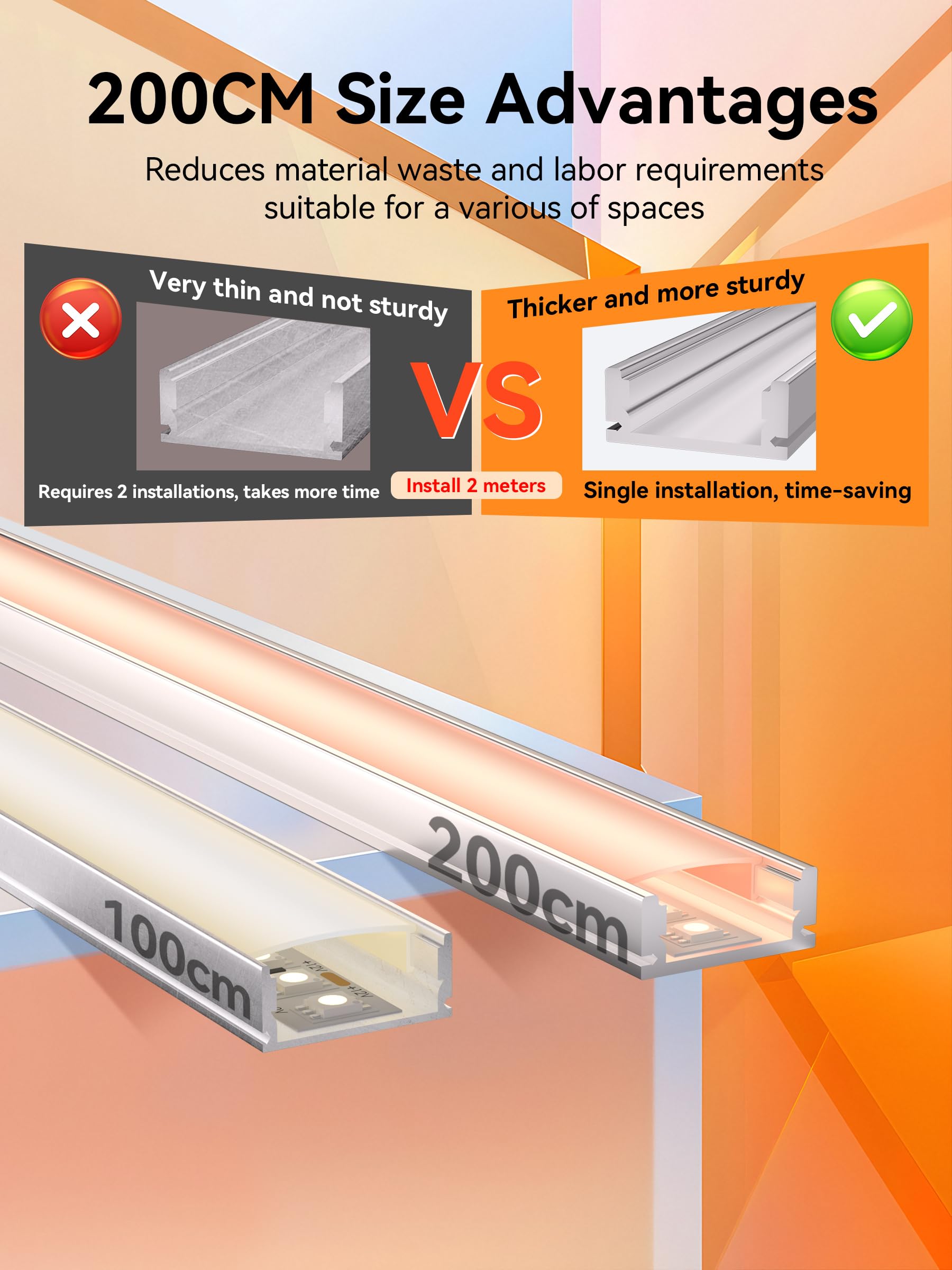Perfil de aluminio LED carril con difusor de canal y perfil de aluminio para cinta LED perfilada en U para fácil instalación soporte LED cubierta (17,4 × 7 mm U-Form, 10 × 2 meter)