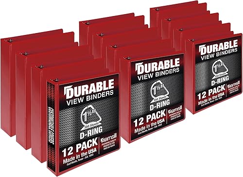Vista 508 de Samsill Carpeta duradera de 1.5 pulgadas, fabricada en los Estados Unidos, carpeta de anillos en D, carpeta transparente personalizable, surtido