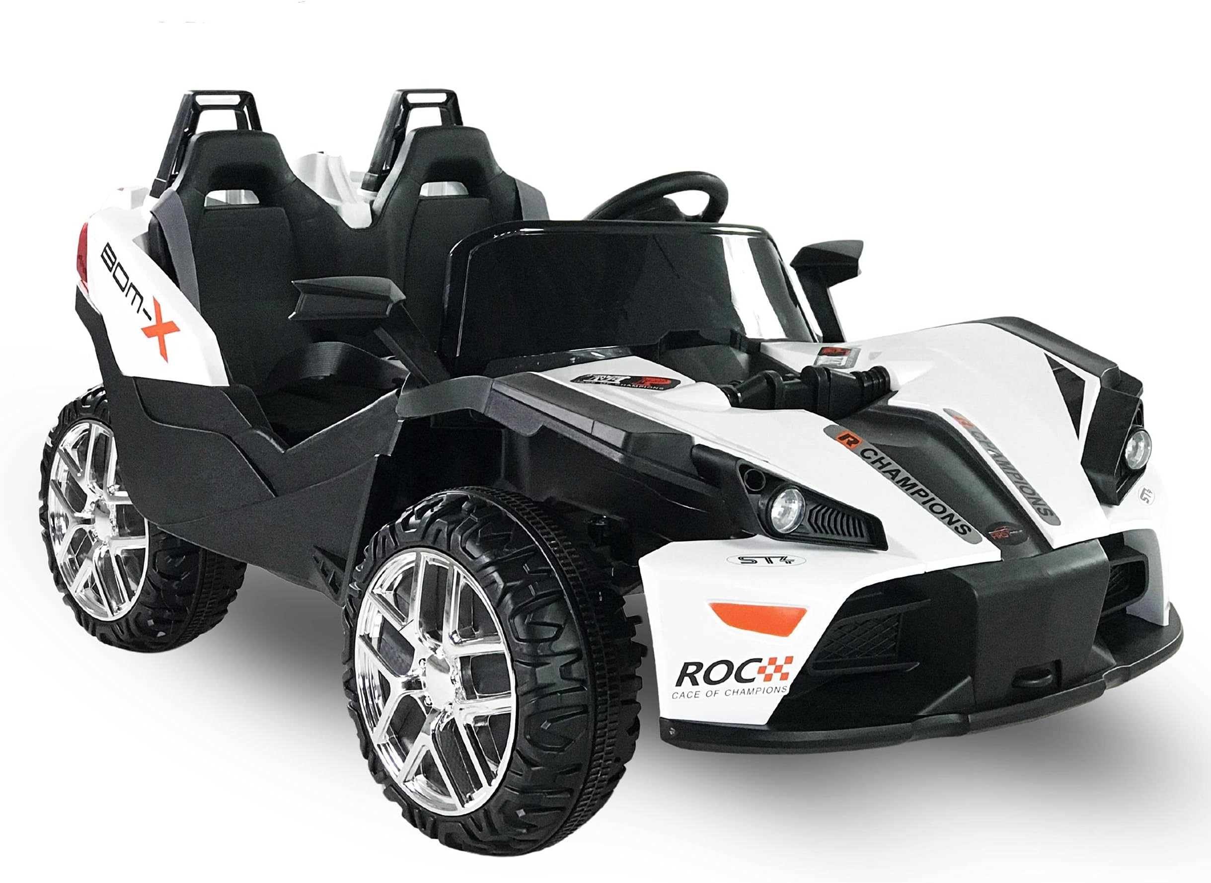 Slingshot - 2 Seater - 12v Kids Cars - Electric Motor Power Ride On Car with Remote, MP3, Aux Cord, Led Headlights, and Premium Wheels