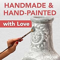 Vista 3 de Wiosi Chiminea Mediana para Exteriores Hogar de Arcilla Gris con Tapas de Lluvia de Chimenea y Soportes de Metal Sólido - Chimenea de Terracota Gris