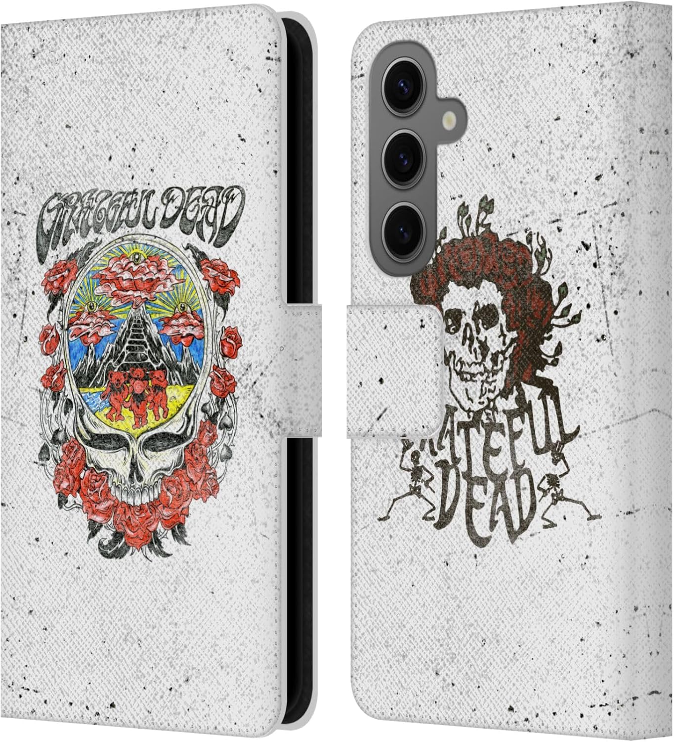 Head Case Designs Officially Licensed Grateful Dead Rose Trends Leather Wallet Case Compatible with Samsung Galaxy S25