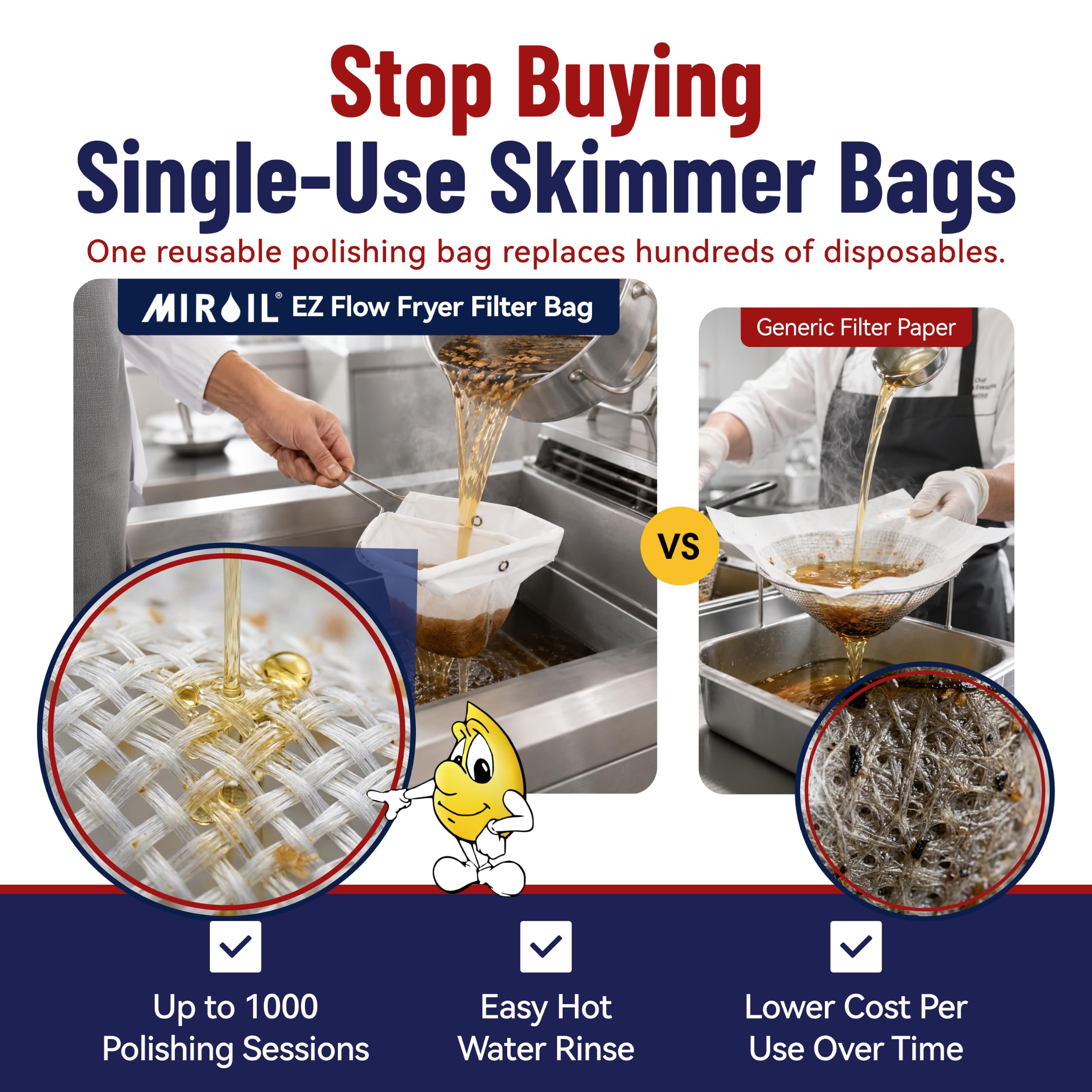 MirOil Deep Fryer Skimmer - Keep Oil Clean! -6 MirOil Deep Fryer Skimmer - Keep Oil Clean! -6