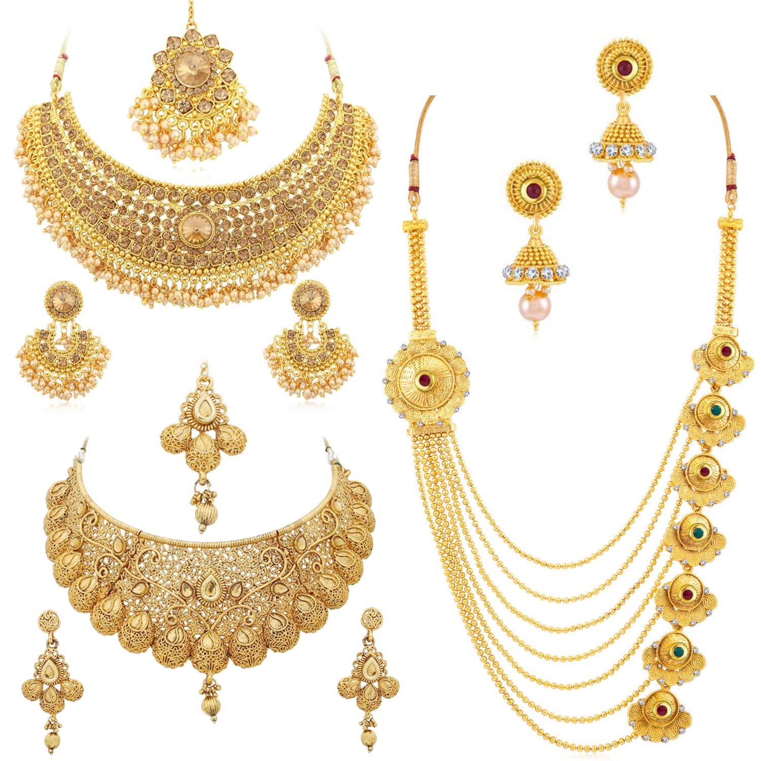 See full amazon price history chart for Sukkhi Elegant Gold Plated Combo Necklace Set for Women (CBNS100918) Sukkhi Elegant Gold Plated Combo Necklace Set for Women (CBNS100918) (B09QS2XQN9) Amazon Price History, Amazon Price Tracker
